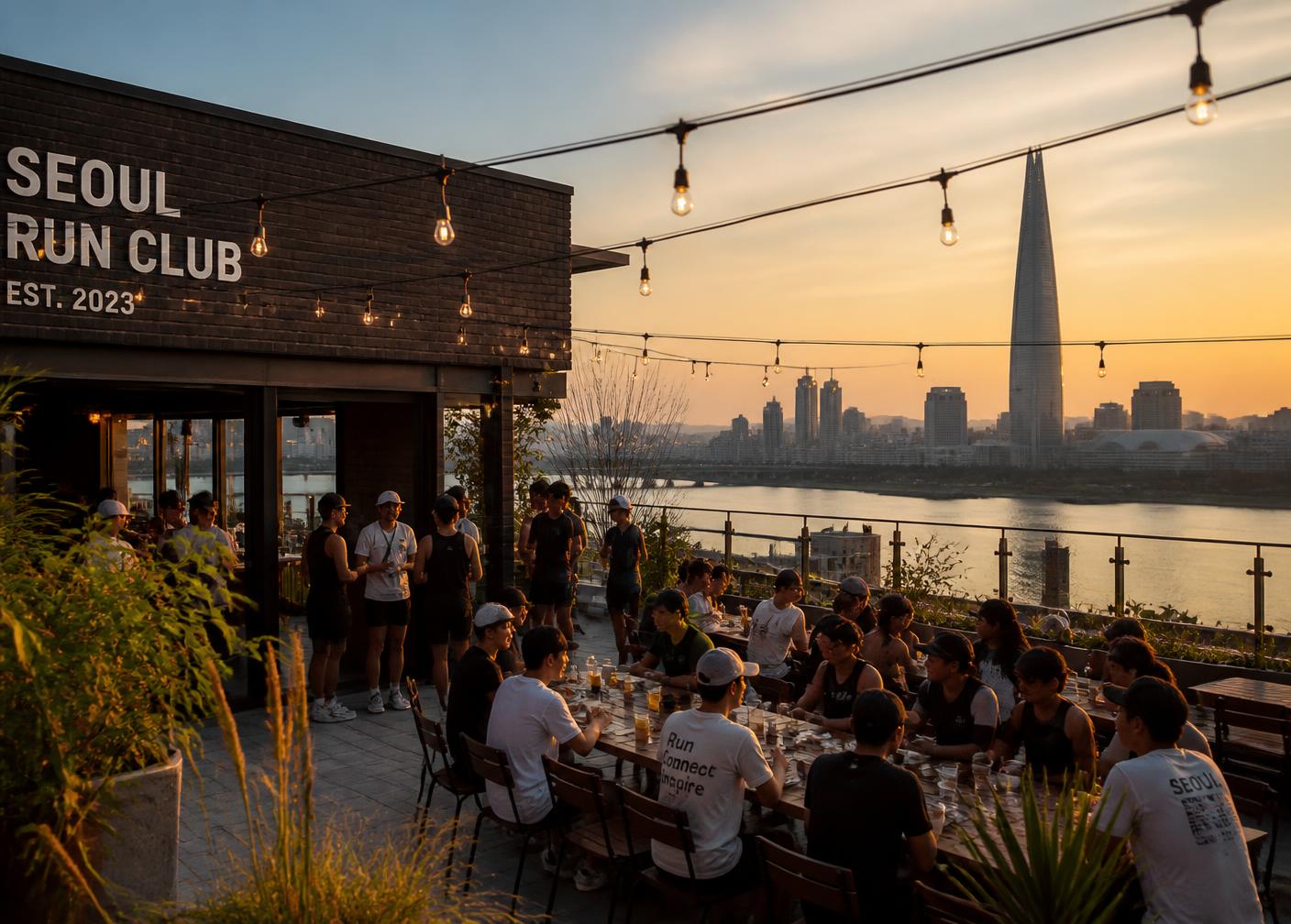 ARC members gathering on the rooftop